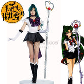 【In Stock】Anime Sailor Moon Supers Cosplay Pluto Setsuna Meiou Battle Suit Costume Premium